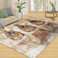 Ancient Egyptian Area Rug Large - 6x8 Rug, Egyptian Pharaoh Rugs for Living Room, Hieroglyphic Area Rugs for Bedroom, Vintage Washable Carpet, Egypt Home Decor & Gifts