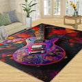 Electric Guitar Rugs for Bedroom - 8x10 Rug, Passion Rock Area Rugs for Living Room, Graffiti Art Carpet, Colorful Washable Area Mat, Boys Room Carpet, Music Home Decor