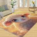 Cartoon Animals Rug for Kids Room - 6x8 Large Rug, Kawaii Alpaca Rugs for Bedroom Cute Lamb Area Rugs for Living Room Home Decor Washable Rug