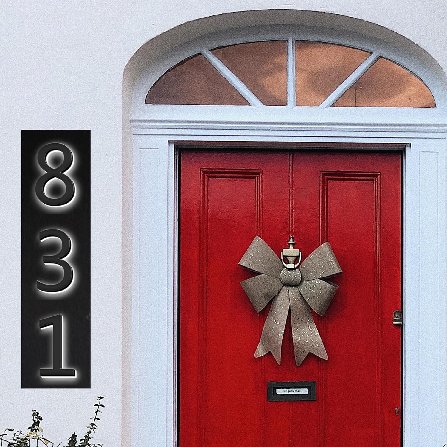 LED Home Address Numbers, Backlit LED Illuminated House Numbers, Stainless Steel Hand-Polished For House Address Signs, Lighted House Number For Outside,20 Inch/500mm,3