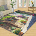 Tuscany Italy Rugs for Bedroom - 6x8 Rug, Italian Street Area Rugs for Living Room, Flowers Green Plants Carpet, Landscape Washable Area Mat, Italian Carpet, Italy Home Decor & Gifts