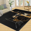 Music Rug 8x10-8x10 Rug, Guitar Area Rugs for Living Room, Drum Set Rugs for Bedroom, Boys Washable Mat, Music Home Decor & Gifts
