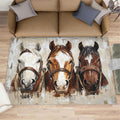 6x8 Horse Area Rug - Horse Head Large Rugs for Living Room, Vintage Animal Oil Painting Carpet Area Rug for Girls Bedroom Kids Room Basement Office Classroom