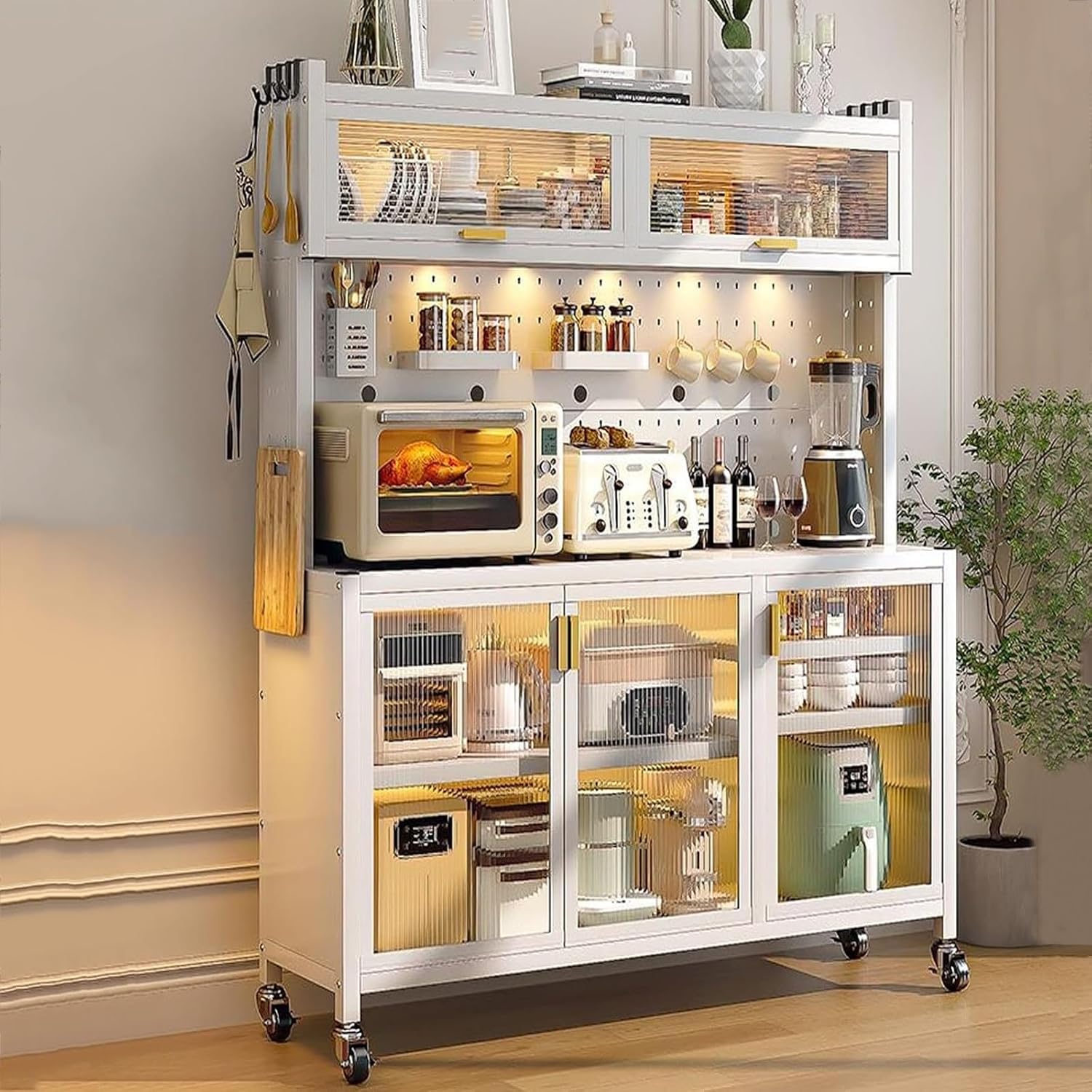 5-Tier Kitchen Baker's Rack, Microwave Oven Stand, Free Standing Utility Storage Shelf, Strong Load-Bearing Capacity(103cm)