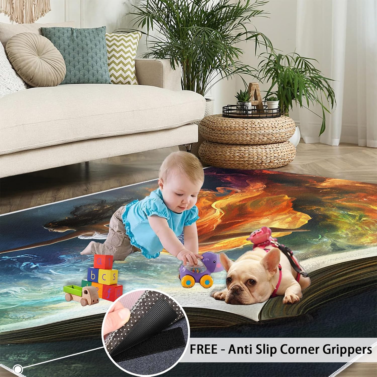 6x8 Dancer Area Rug - Colorful Abstract Large Rugs for Living Room, Fantasy Oil Painting Carpet Area Rug for Girls Bedroom Kids Room Basement Office Classroom