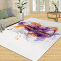 Area Rugs 8x10, Abstract Graffiti Guitar Area Rugs, Music Instrument Rug for Living Room, Indoor Carpet Easy Clean Floor Mat Rug for Bedroom Bedside Under Kitchen Table