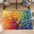 Abstract Tree Area Rug 6x8 - Tree of Life Large Rugs for Living Room, Abstract Art Carpet Area Rug for Girls Bedroom Kids Room Basement Office Classroom