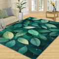 Green Leaves Rug 6x8-6x8 Rug, Modern Area Rugs for Living Room Bedroom, Green Botanical Area Rugs, Watercolor Plant Washable Carpet, Botanical Carpet, Leaves Home Decor & Gifts