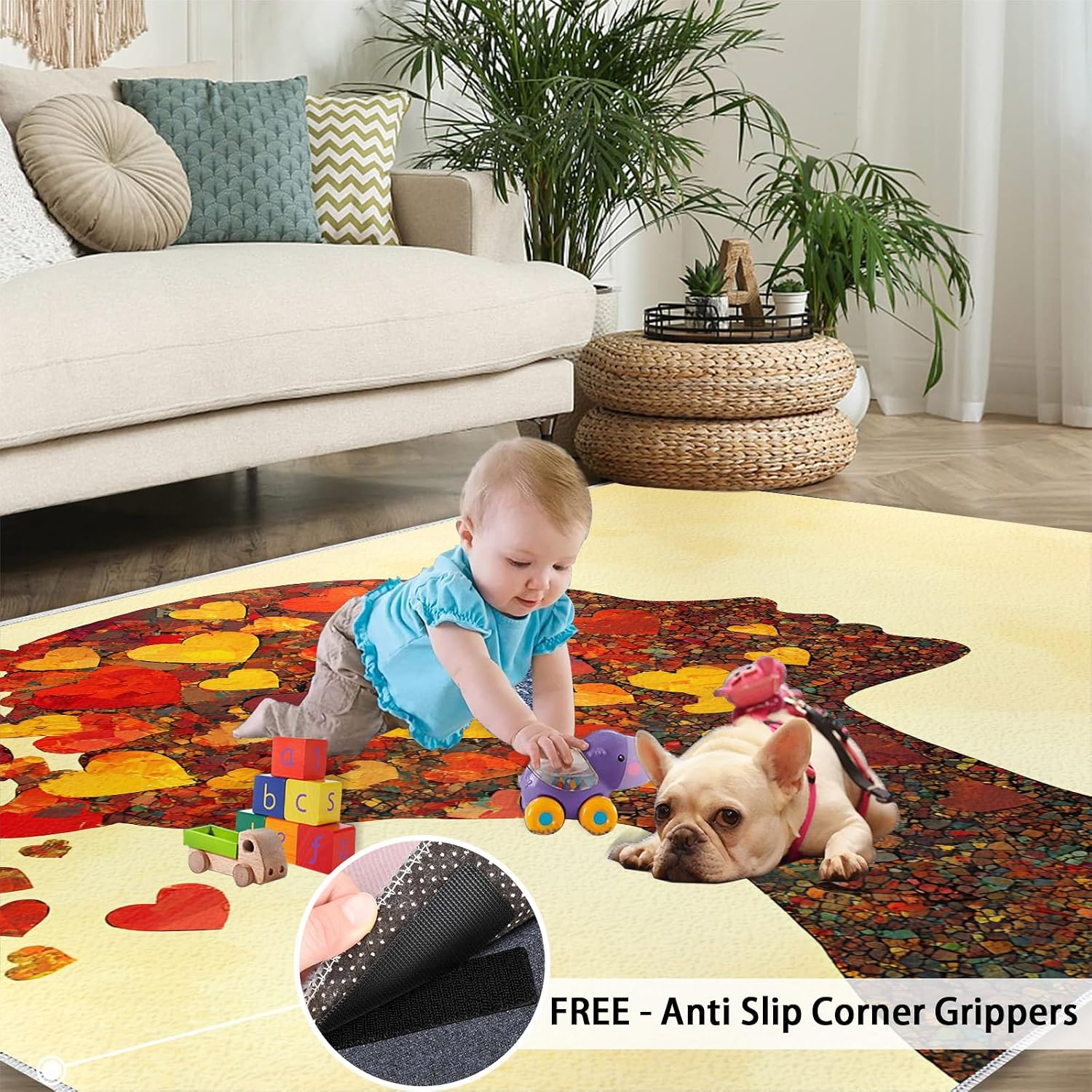 6x8 Abstract Area Rug - Romantic Large Rugs for Living Room, Woman Carpet Area Rug for Girls Bedroom Kids Room Basement Office Classroom