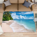 Coastal Area Rug 6x8 - Beach Scenery Large Rugs for Living Room, Sandy Beach Landscape Carpet Area Rug for Girls Bedroom Kids Room Basement Office Classroom