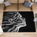 6x8 Abstract Woman Classroom Rugs - Line Art Playroom Rug, Minimalism Carpet Area Rug for Girls Bedroom Kids Room Basement Office Classroom