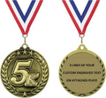 Express Medals Personalized 5K Gold Medal with Red White & Blue Neck Ribbon Award Trophy WAM9