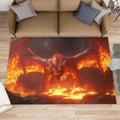 Dragon Rugs for Bedroom, Dragon Rug 6x8, Mythical Creatures Dining Room Rugs Washable & Non Slip Large Carpet for Home Decor