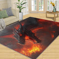 Dragon Rug 6x8-6x8 Rug, Western Washable Rugs for Living Room, Medieval Carpet, Magical Animal Non-Slip Area Rugs for Bedroom, Fantasy Animal Carpet, Western Dragon Home Decor
