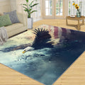 Bald Eagles Rug 6x9 Area Rug, Eagle Washable Rugs, Patriotic Rugs for Living Room Bedroom Decor, Low Pile & Non Slip Indoor Carpet