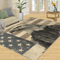 Bald Eagle Area Rug Large - 6x8 Rug, American Flag Rugs for Living Room, Retro Carpet, Patriotic Bird Washable Area Rugs for Bedroom, Bird Carpet, Bald Eagle Home Decor