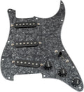 Musiclily Pro Pre-wired Standard SSS Pickguard with Artec Pickups Staggered Alnico 5 Magnet Single Coil Pickups for ST Style Electric Guitar, 4Ply Black Pearl