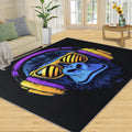 Gorillas Rug - 6x8 Rugs for Bedroom, Music Gorillas Area Rug, Black Monkey Washable Rugs for Living Room, Non Slip Animal Indoor Carpet - Home Decor, Tropical Wildlife Gifts for Kids
