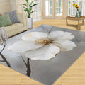 Floral Area Rug Large - 6x8 Rug, White Flower Rugs for Living Room, Modern Area Rugs for Bedroom, Aesthetic Carpet, Washable Carpet, Floral Home Decor & Gifts