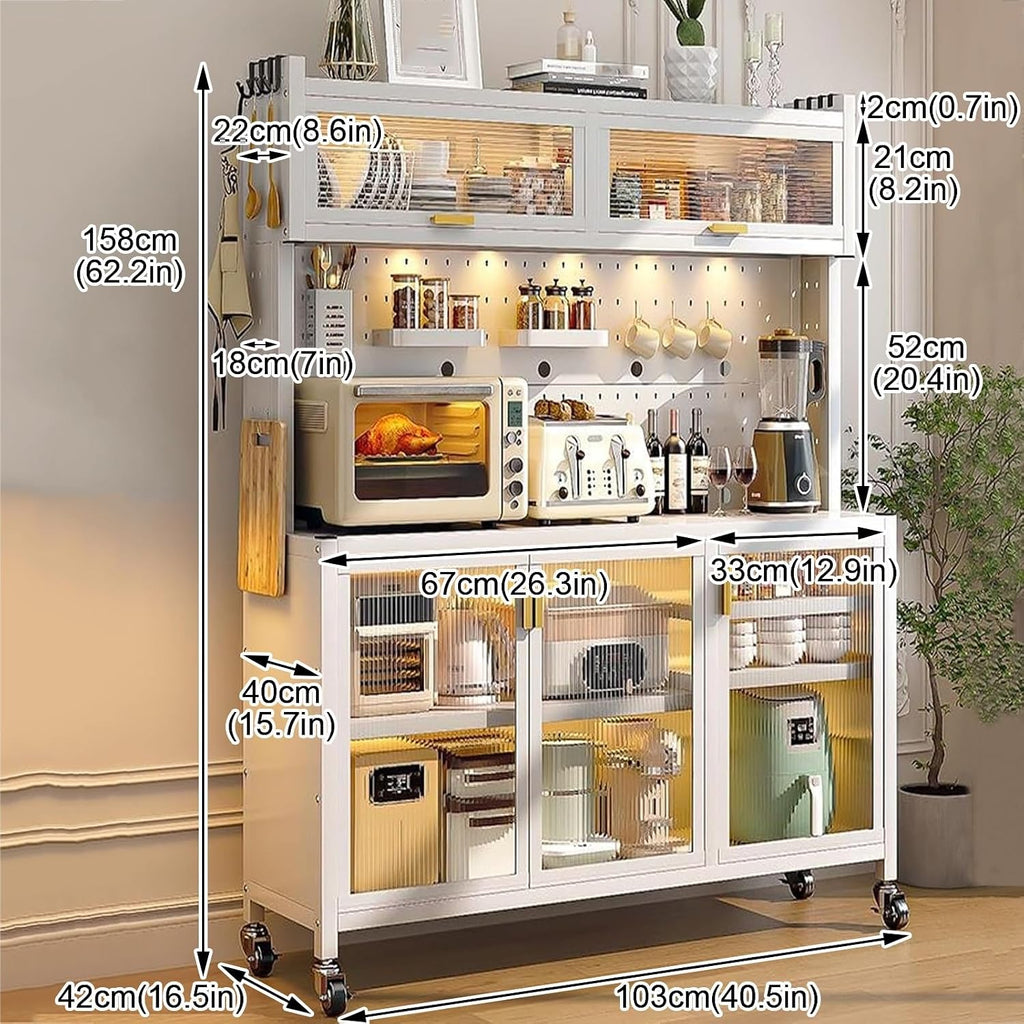 5-Tier Kitchen Baker's Rack, Microwave Oven Stand, Free Standing Utility Storage Shelf, Strong Load-Bearing Capacity(103cm)