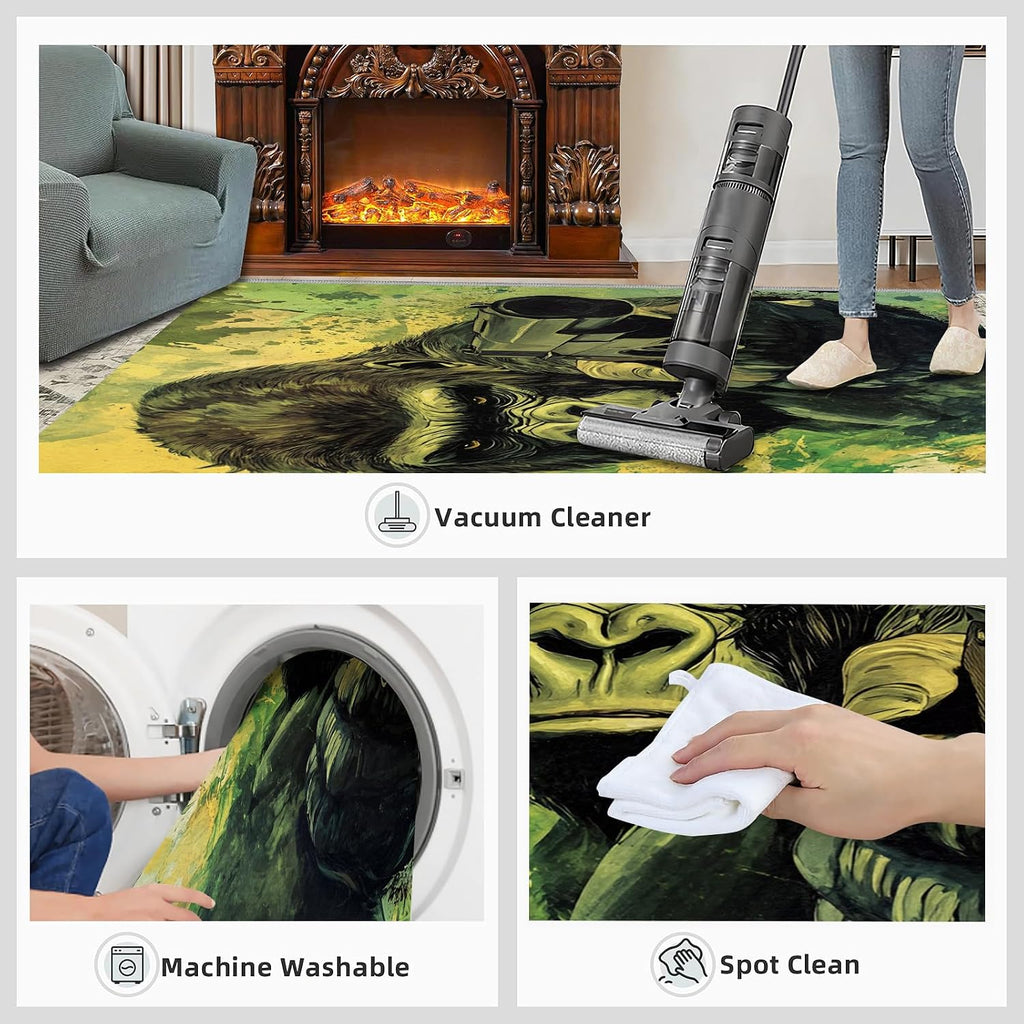 6x8 Gorilla Area Rug - Chimpanzee Large Rugs for Living Room, War Gorilla Carpet Area Rug for Girls Bedroom Kids Room Basement Office Classroom