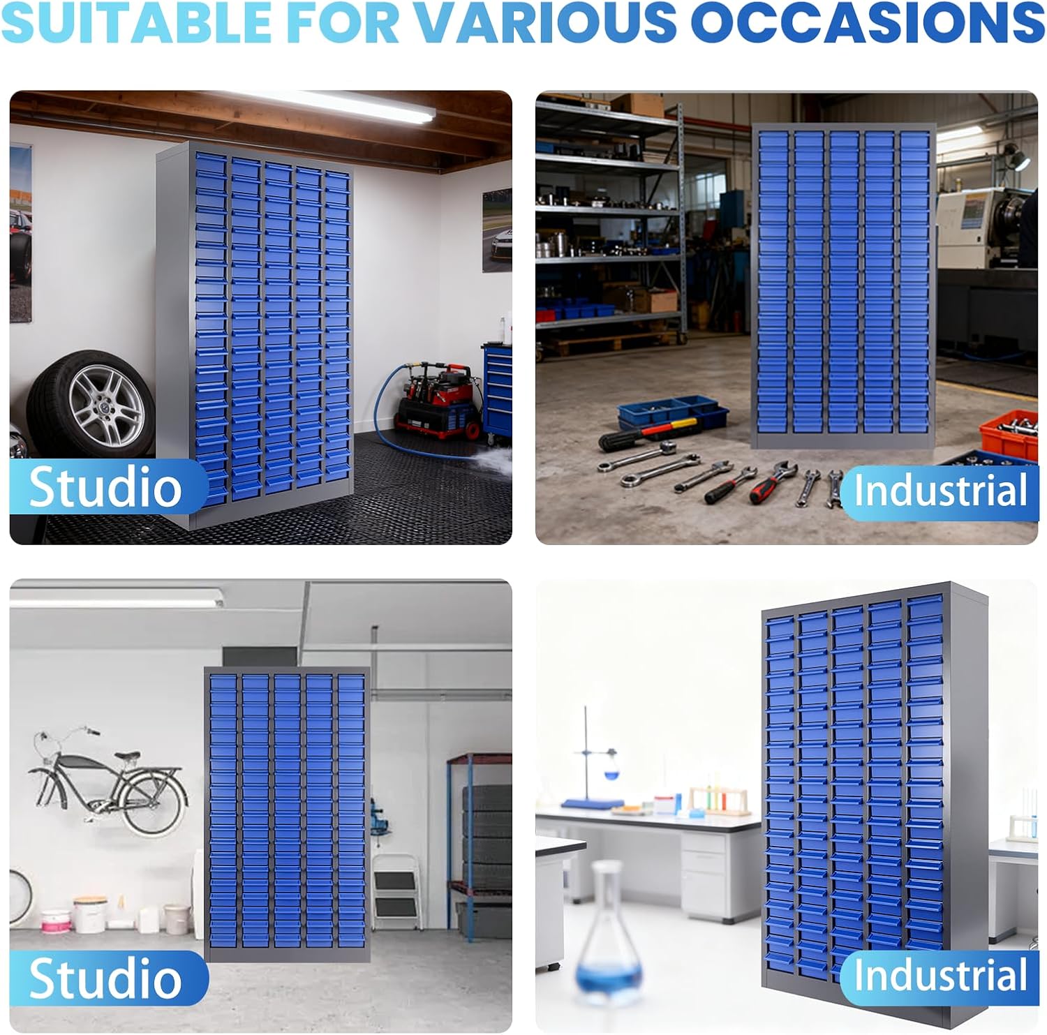 40 Drawer Nut and Bolt Organizer, Parts Cabinet with Shelf and Label, ABS Material Bolt Bin, Blue Bolt Bins Organizer for Shop, Nuts and Bolts Organizers for Tool Hardware Storage