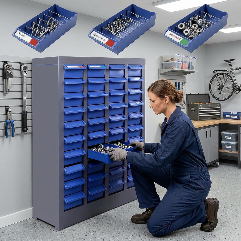 40 Drawers Parts Cabinet Organizer with Metal Frame and ABS Drawers - Bolt Organizer Storage for Nut and Bolt Hardware