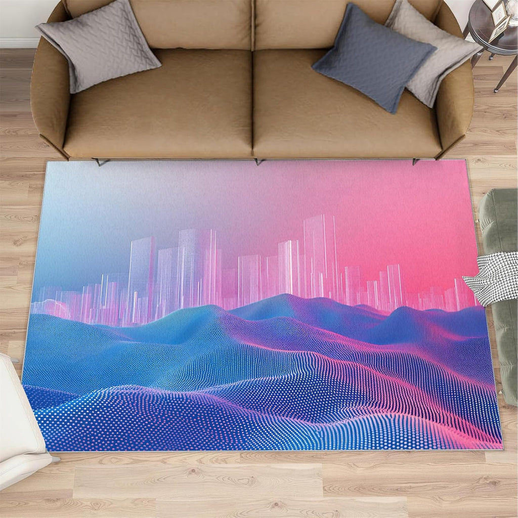 6x8 Digital Terrain Classroom Rugs - Abstract City Playroom Rug, Abstract Art Carpet Area Rug for Girls Bedroom Kids Room Basement Office Classroom