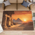 Egypt Rugs for Bedroom, African Scenery Rug 6x8, Ancient Architecture Dining Room Rugs Washable & Non Slip Large Carpet for Home Decor