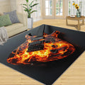 Guitar Rug - 6x8 Rugs for Bedroom, Music Area Rug, Rustic Guitar Washable Rugs for Living Room, Non Slip Soft Rock and Roll Indoor Carpet - Home Decor, Music Lover Gifts for Boys