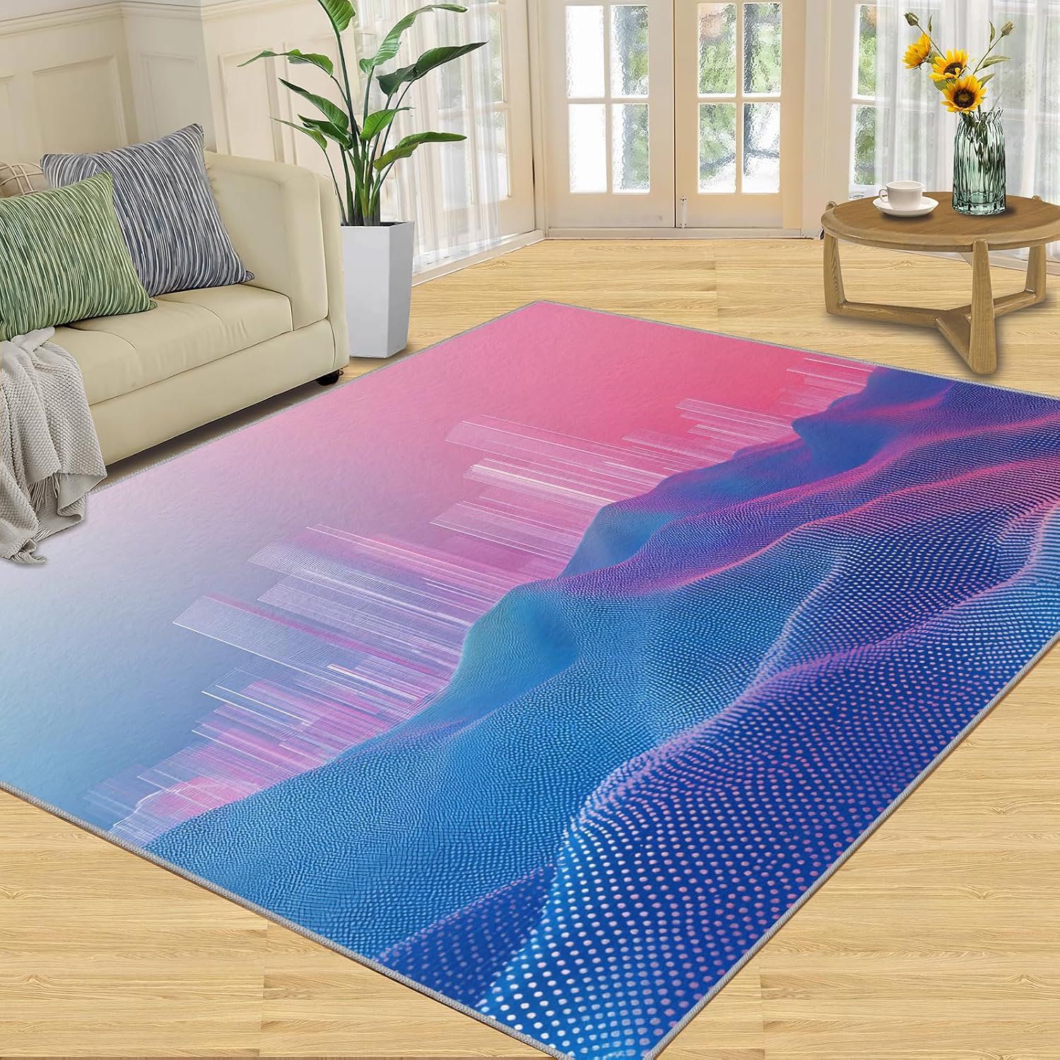 6x8 Digital Terrain Classroom Rugs - Abstract City Playroom Rug, Abstract Art Carpet Area Rug for Girls Bedroom Kids Room Basement Office Classroom