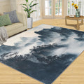 Japanese Rug 6x8-6x8 Rug, Ink Painting Mountains Area Rugs for Living Room Bedroom, Vintage Area Carpet, Oriental Washable Carpet, Japanese Home Decor & Gifts