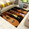 Electric Guitar Area Rug 6x8ft Rock Music Instruments Guitar Mat Soft Durable Brown Area Rug for Entryway Rugs Indoor Studio Music Decor Fade Resistant Machine Washable Carpets
