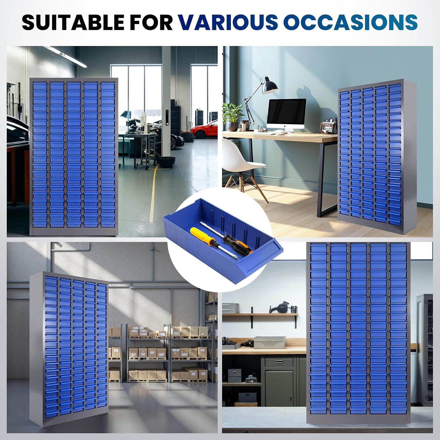 Heavy Duty Bolt Bin Organizer for Shop, 75 Drawers Parts Cabinet with ABS Material Drawers, Tool Storage Shelf for Nuts, Bolts, Screws, and Small Parts, Garage and Workshop Solution