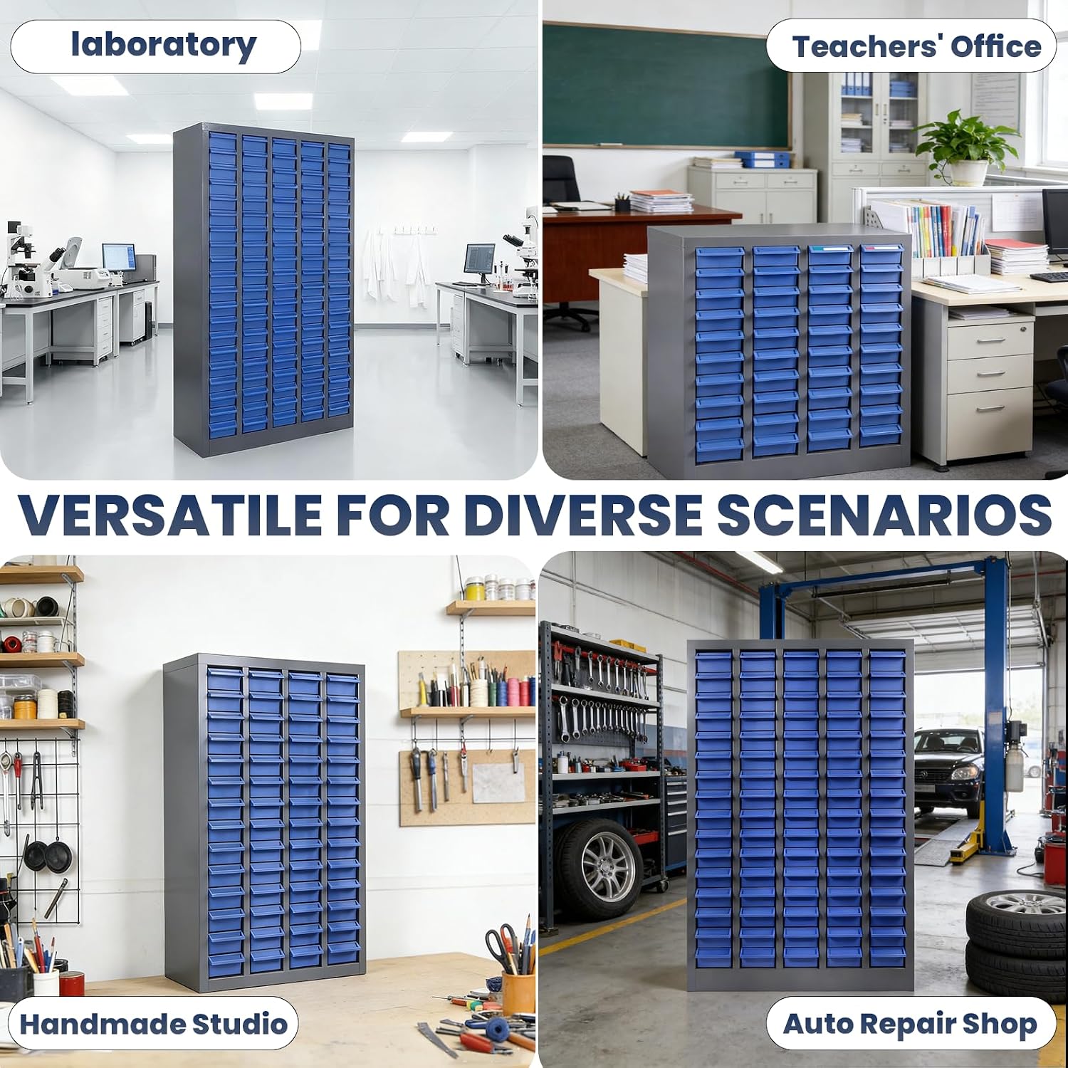 100 Drawers - Part Cabinet, Shelves & Label Stickers - Bolt and Nut Organizer Bolt Bin Cabinets, Durable Steel Tool Storage Cabinet for Garage/Workshop Small Parts/Hardware Organization
