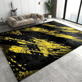 6x8 Rug Gold Black Irregular Graffiti Indoor Non-Slip Kids Rug, Abstract Art Doodle Upholstery Rug with Non-Slip Backing for Kids Boys Girls Bedroom Living Room Dining Room Study