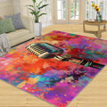 Guitar Rug & Home Decor - Graffiti Rugs for Bedroom, Boys Cool Washable Rugs for Living Room, Rock and Roll Carpet, Non Slip Indoor Guitar Area Rug & Boys Room Decor 5x8 ft