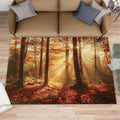 Forest Rug 6x8, Forest Rugs for Bedroom, Autumn Scenery Rugs for Living Room, Washable Area Rug for Boys Girls Room, Non Slip & Low Pile Carpet