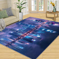 Futuristic Rugs for Living Room 6x8 Rug, Sci-Fi City Area Rug, City Night Scene Rugs, Large Machine Washable Rug, Non-Slip Floor Carpet for Bedroom Kids Room Home Decor
