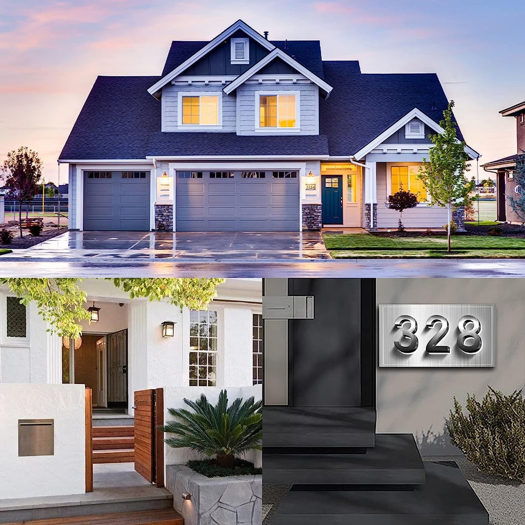 Illuminated LED House Numbers 18 Inch, Backlit LED Illuminated Address Numbers, Modern Lighted House Numbers At Night, Waterproof Large Metal Home Address Signs,E