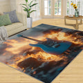 Guitar Rugs for Music Room - Boys Musical Rug, 6x8 Rug, Music Washable Rugs for Living Room Bedroom, Burning Area Rug, Rock and Roll Carpet - Home Decor, Electric Guitars Gifts for Men