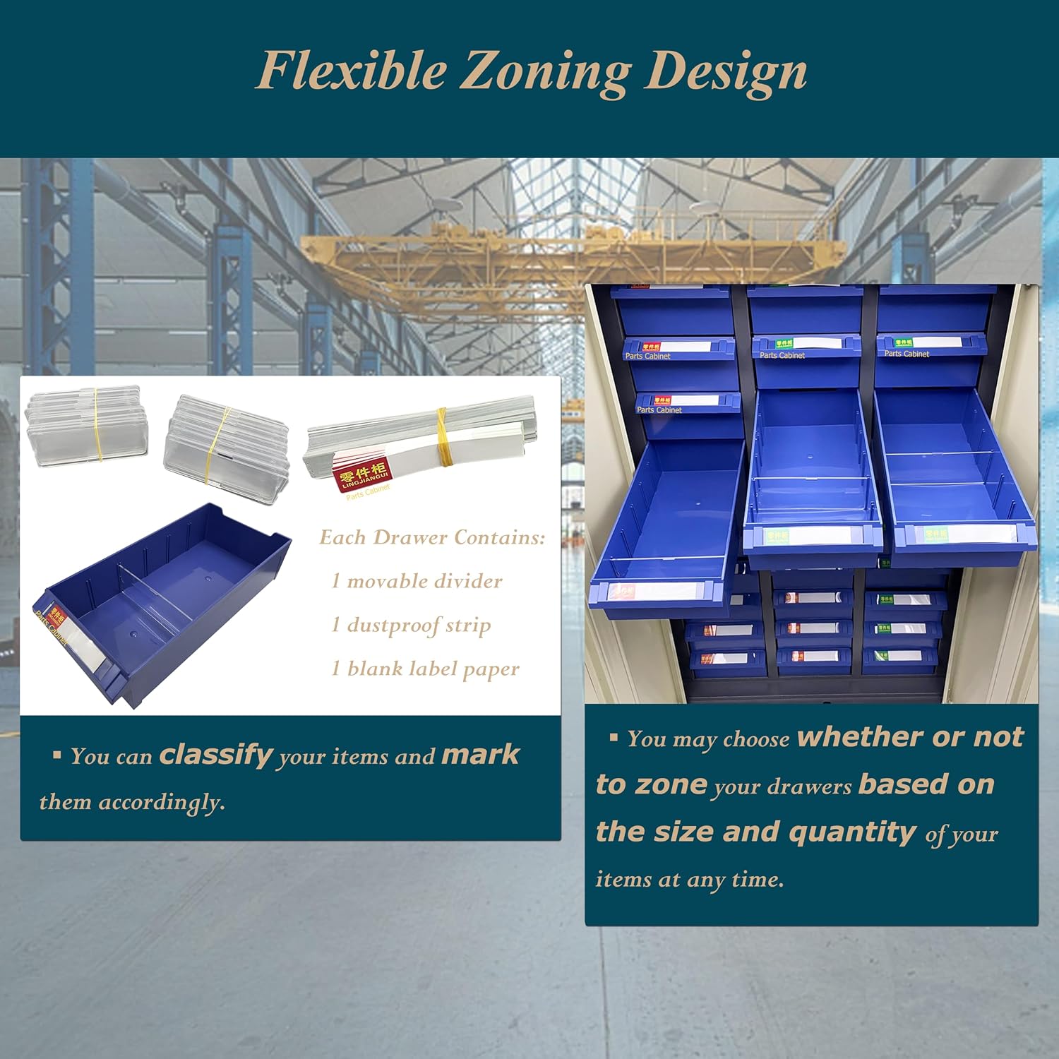 Parts Cabinet Screw Hardware Spare Parts Storage Organizer with 30 Large Drawers 11.4*5.7*2.8 inch for Bolts Nuts Legos Beads Metals Documents Garages Factories Offices with Lockable Door