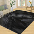 Dark Horse Rugs for Bedroom, Handsome Horse Area Rug, Low Pile Home Decor Carpet for Living Room Study Office Kitchen Dining Room Floor Mat 6x8