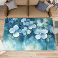 Florals Rugs for Bedroom, Watercolor Florals Rug 6x8, Fresh Flowers Dining Room Rugs Washable & Non Slip Large Carpet for Home Decor