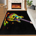 Guitar Home Decor Area Rug - Cool Guitar Bedroom Rug - Music Lover Living Room Rugs - Non-Slip Low Pile Carpet for Kids Room Band Recording Studio 6x8ft