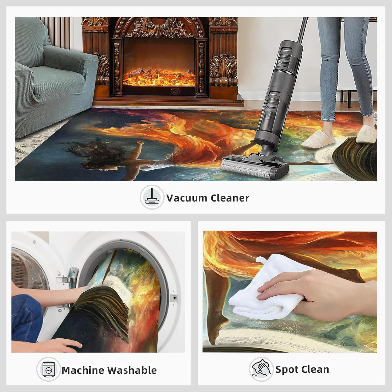 6x8 Dancer Area Rug - Colorful Abstract Large Rugs for Living Room, Fantasy Oil Painting Carpet Area Rug for Girls Bedroom Kids Room Basement Office Classroom