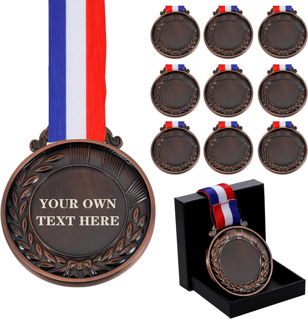 10PCS Custom Medals for Awards, Bulk Personalized Medals Design Your Own Award Medals, Wholesale Customized Family Outdoor Events School Awards for Sports Marathon Competitions Office Medals