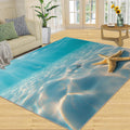 Coastal Starfish Rugs for Bedroom - 6x8 Rug, Nautical Coastal Area Rugs for Living Room, Underwater Carpet, Ocean Washable Area Mat, Tropical Sea Carpet, Beach Home Decor & Gifts