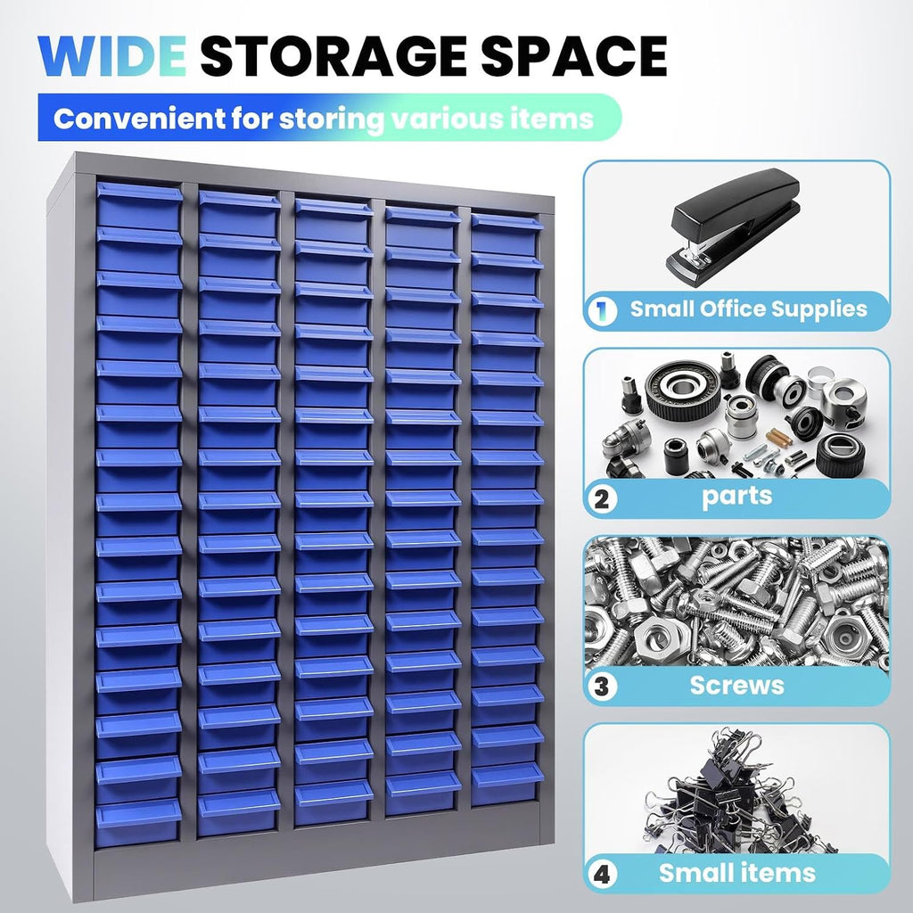 75 Drawers Versatile Parts Cabinet, Professional Nut and Bolt Organizer with Bolt Bins Storage System, Essential Hardware Organizer for Workshop, Garage & Home Studio