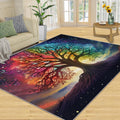 Colorful Life Tree Rug for Kids Room - 6x8 Large Rug, Boho Aurora Starry Galaxy Rugs for Bedroom Fantasy Tree Area Rugs for Living Room Home Decor Washable Rug